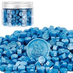 Steel Blue Sealing Wax Particles, for Retro Seal Stamp, Octagon, Steel Blue, 9mm, 300pcs