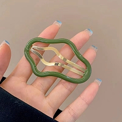 Зеленый лайм Заколки для волос в форме облака из железного сплава, аксессуары для волос в стиле эмали для девочек, зеленый лайм, 67x42 мм