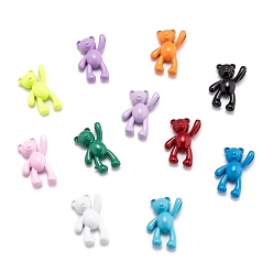 (52) Непрозрачная лаванда Окрашенного распылением медные подвески, медведь, разноцветные, 18x10.5x4.5 мм, отверстие : 4.5x2 мм