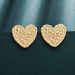 Настоящее золото 18K 304 серьги-гвоздики из нержавеющей стали для женщин, ионное покрытие (ip), сердце, реальный 18 k позолоченный, 22x22.5 мм