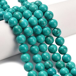 Говлит Природные Говлит бисер нитей, окрашенная и подогревом, круглые, сгладить, 10 мм, отверстие : 1.2 мм, около 40 шт / нитка, 15.94'' (40.5 см)