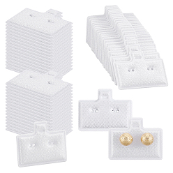 Белый ПВХ подставки для сережек, демонстрационные стеллажи для ювелирных изделий, прямоугольные, белые, 2x2.5x0.2 см