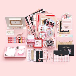 Pink Scrapbook Paper Kit, for DIY Album Scrapbook, Background Paper, Diary Decoration, Pink, 220x160x18mm