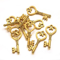 Античное Золото Сплавочные подвески тибетского стиля, без кадмия, без никеля и без свинца, отмычка, античный golden46.5x18x4mm, отверстие : 3 мм