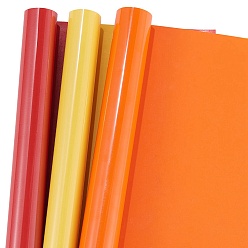 Mixed Color 3 Rolls Red & Gold & Orange Red Heat Transfer Vinyl Roll, Heat Transfer Vinyl, for T-Shirts, Hats, Clothing, Mixed Color, 20x0.02cm, 100cm/roll, 1 roll/color