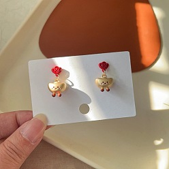 Золотистый Серьги-гвоздики из сплава и смолы, золотые, башмаковидный золотой слиток, золотые, 23 мм