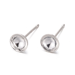 Серебро 925 Результаты шпильки стерлингового серебра, штифты для сережек со штампом 925, серебряные, 12 мм, лоток : 6 мм, штифты : 0.8 мм