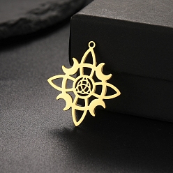 Золотой Шкентели нержавеющей стали, узел с луной, золотые, 26x24 мм