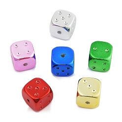 (52) Непрозрачная лаванда Покрытие акриловыми шариками, игральная кость, разноцветные, 14x14x14 мм, отверстие : 2.5 мм