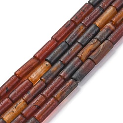 Натуральный Агат Природный агат бисер нитей, окрашенная и подогревом, колонка, 16x6 мм, отверстие : 1.6 мм, около 25 шт / нитка, 15.35'' (39 см)