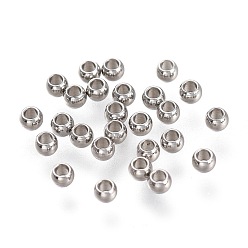 Edelstahl Farbe Anlaufgeschützt 202 Edelstahlperlen, Rondell, Edelstahl Farbe, 2x1.35 mm, Bohrung: 1 mm