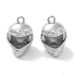 Платинированный Латунь прелести, без кадмия, без никеля и без свинца, шлем, Реальная платина, 13x9x8.5 мм, отверстие : 1.2 мм