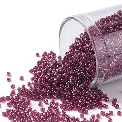 (332) Gold Luster Raspberry TOHO Round Seed Beads, Japanese Seed Beads, (332) Gold Luster Raspberry, 15/0, 1.5mm, Hole: 0.7mm, about 135000pcs/pound