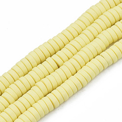 Шампанско-Желтый Бусины из полимерной глины , Диск / плоские круглые, Heishi бусы, шампанское желтый, 5.5x2 мм, отверстие : 1.5 мм, около 162~184 шт / нитка, 15.94 дюйм ~ 16.34 дюйм (40.5~41.5 см)