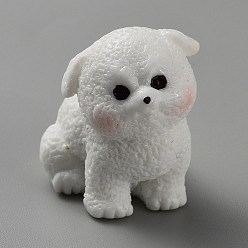 Белый Смоляные фигурки собак орнамент, для домашнего украшения рабочего стола, белые, 27x21x26 мм