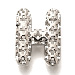 Letter H Латунные подвески, подвески с полыми буквами, стойки покрытие, долговечный, без кадмия и без свинца, Письмо ч, 21.5x16.5x8 мм, отверстие : 5x2.7 мм