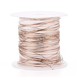 Розовое Золото 10м 304 проволока из нержавеющей стали, с катушкой, круглые, розовое золото , 0.3 мм, около 32.81 футов (10 м) / рулон