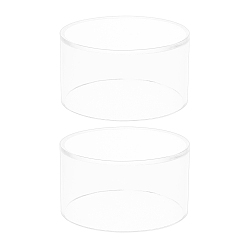 Clear 2Pcs Column Acrylic Cover, Display Frame Dust Cover, Clear, 7.6x3.8cm, Inner Diameter: 7.1cm, 2pcs