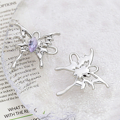 Танзания Шкентеля сплава с стразами, бабочки прелести, платина, танзанитом, 29x29 мм