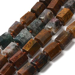 Ocean Jasper Natural Ocean Jasper Beads Strands, Hexagon, 10~12x10~11.5x10~11.5mm, Hole: 2mm, about 27pcs/strand, 15.28''(38.8cm)