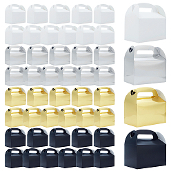 Mixed Color 48Pcs 4 Colors Rectangle Paper Storage Gift Cases, Tote Gift Boxes, Mixed Color, 16~16.1x9.5~9.6x9.5~16cm, 12pcs/color