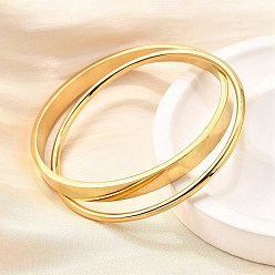 Золотой 304 браслеты из нержавеющей стали, браслеты крест-накрест для женщин, золотые, 1/4 дюйм (0.7 см), внутренний диаметр: 2-1/2 дюйм(6.35см); 1/8 дюйм(0.3см), внутренний диаметр: 2-1/2 дюйм (6.35 см)