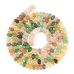 Colorido 1 hebras de cuentas de vidrio, piedras preciosas de imitación, Rondana plana, teñido, colorido, 8~8.5x4.5~5 mm, agujero: 1~1.2 mm, sobre 155~159 unidades / cadena, 30.12~31.30 pulgada (76.5~79.5 cm)