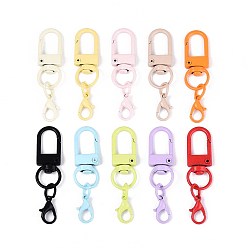 (52) Непрозрачная лаванда Шарнирные застежки из сплава, окрашенного распылением, поворотный карабин-лобстер, разноцветные, 50x12x5~5.5 мм