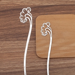 Серебро Палочки для волос из сплава для женщин, облако, серебряные, 170x25 мм