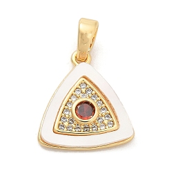 Настоящее золото 18K Подвески из латуни с микропаве из циркония, без кадмия, без никеля и без свинца, с подвесками из ракушек и стекла, реальный 18 k позолоченный, 15x13.5x2.5 мм, отверстие : 4.5x2 мм