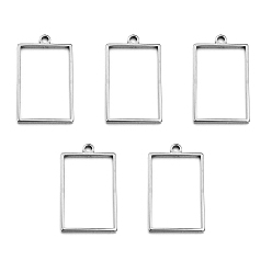 Rectangle Не тускнеющие 10шт. подвески из нержавеющей стали, открытая задняя панель, цвет нержавеющей стали, прямоугольные, 33x20 мм