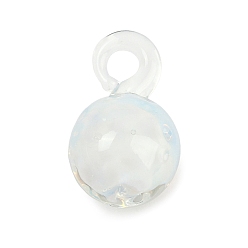 Белый Подвески лэмпворк ручной работы, круглые, белые, 27.5~28.5x17.5~18 мм, отверстие : 4.5~5 мм
