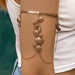 Shell Shape Golden Alloy Upper Arm Cuff, Chains Tassel Charms Arm Bangle, Shell Shape, Inner Diameter: 3 inch(7.5cm)