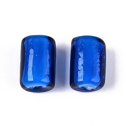 Синий Бусины лэмпворк , колонка, синие, 16x10.5 мм, отверстие : 1.6~1.8 мм