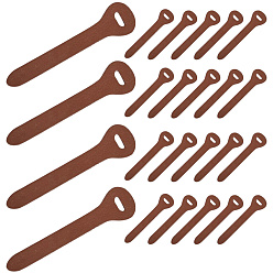 Верблюжий 24головка для застежки-молнии из коровьей кожи, для сумки чемодан, верблюжие, 7x1.7x0.1 см, отверстие : 3.5x9.5 мм