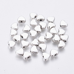 Античное Серебро Сплавочные бусины, без кадмия, без никеля и без свинца, сердце, античное серебро, 6x5x3 мм, отверстие : 1 мм