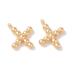 Настоящее золото 18K Латунные подвески, без кадмия, без никеля и без свинца, письмо амулеты, реальный 18 k позолоченный, 9x10x2 мм, отверстие : 1 мм