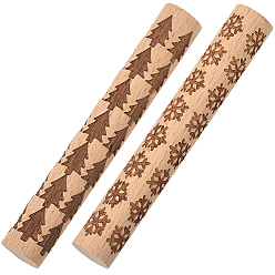 Mixed Shapes 2шт. 2 стили, печатные палочки из буковой древесины, прессовальные машины для полимерной глины, розовые, разнообразные, 98x13.5 мм, 1 шт / стиль