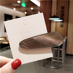 Коричневый Заколки из кожи аллигатора из ацетата целлюлозы, аксессуары для волос для девочек женщин, слеза, кофе, 70 мм