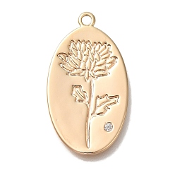 December Holly Латунные микро проложить кубического циркония подвески, без кадмия, без никеля и без свинца, подвески-цветы на день рождения, Декабрь Холли, 26x14x1 мм, отверстие : 1.2 мм