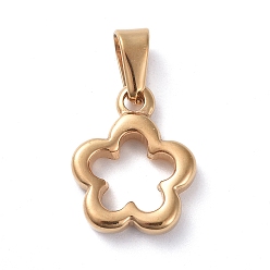 Золотой 304 подвески из нержавеющей стали, цветок, золотые, 18x15x3.5 мм, отверстие : 7x4 мм