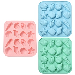 Mixed Color 3Pcs 3 Colors Marine Theme Silicone Molds, Mixed Color, 17.5×15.5×1.5cm