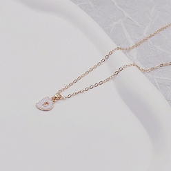 Letter D Ожерелья с подвесками из сплава и белой эмали, золотые, Буква D, 17.72 дюйм (45 см)