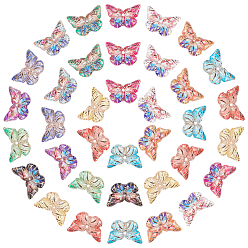 Mixed Color Opaque Acrylic Charms, Butterfly, Mixed Color, 10x15mm, Hole: 1mm, 20pcs/bag