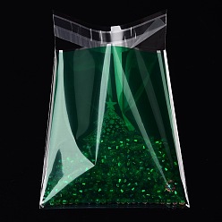 Dark Green Rectangle OPP Cellophane Bags, with Christmas Tree Pattern, Dark Green, 14x9.9cm, Unilateral Thickness: 0.035mm, Inner Measure: 11x9.9cm, about 95~100pcs/bag