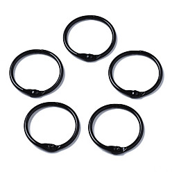 Black Spray Painted Iron Split Key Rings, Ring, Black, 30x4mm