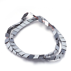 Original Color Non-magnetic Synthetic Hematite Bead Strands, Polished, Rhombus, Original Color, 11x7x2mm, Hole: 1mm, about 62~63pcs/strand, 16.1 inch(41cm)