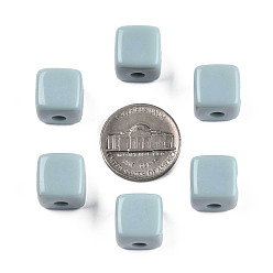 Aqua Opaque Acrylic Beads, Cube, Aqua, 12.5x12.5x12.5mm, Hole: 3.5mm, about 263pcs/500g