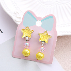 Звезда Клипсы из пластика для детей, платина, звезда, 40x15 мм