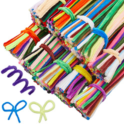Mixed Color DIY Plush Sticks, Chenille Stems, Pipe Cleaners, Kid Craft Material, Mixed Color, 350~380x6mm, 100pcs/set, 10 sets